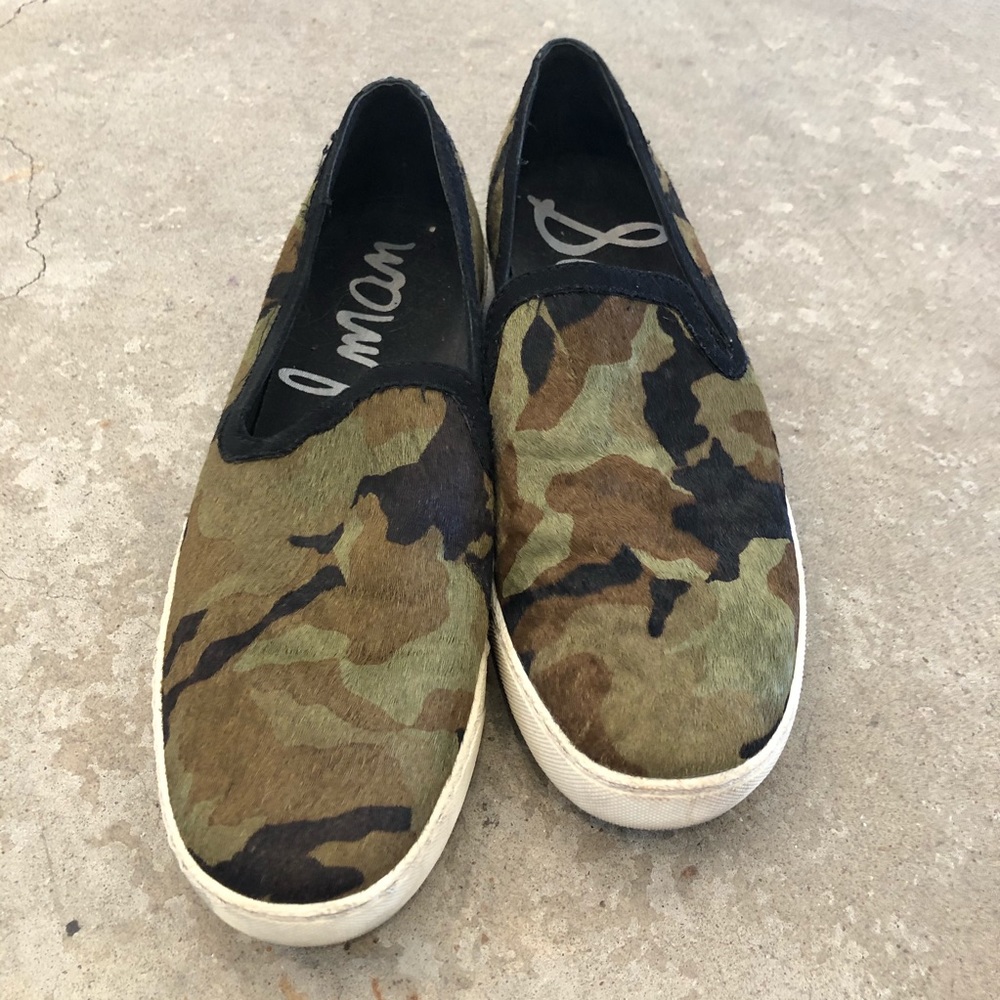 Sam Edelman Camouflage Print Calf Hair Slip On 8.5